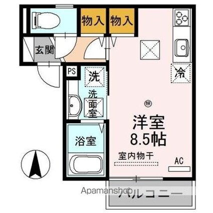 Ｄーｒｏｏｍ塩屋[1R/25.45m2]の間取図