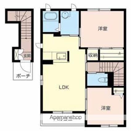 シャーメゾン　クレセント[2LDK/61.2m2]の間取図