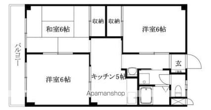 レーベンイケダ土居田２[3DK/53.1m2]の間取図