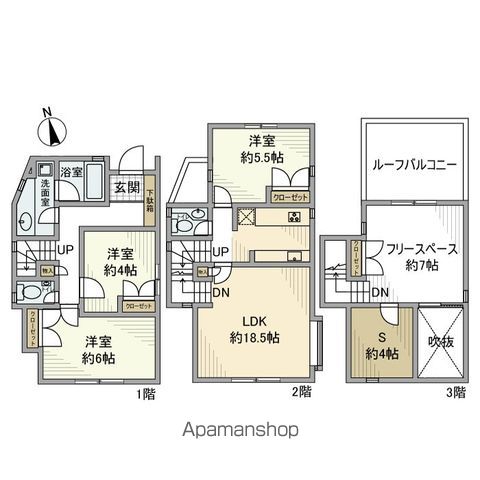 東急大井町線 上野毛駅 徒歩8分 3階建 築31年の間取り写真