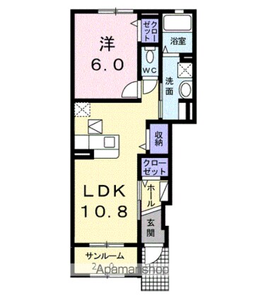 メゾン・コンフォート[1LDK/42.5m2]の間取図