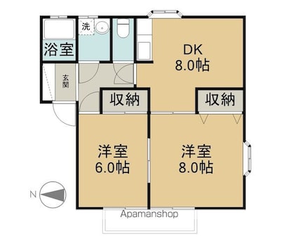 コーポ神田[2DK/50.5m2]の間取図