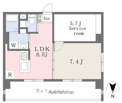 ＬａＣａｓａタイケンⅥ[1SLDK/43.45m2]の間取図