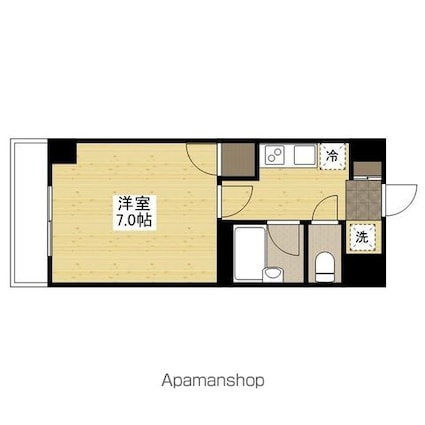 フルールナカガワⅢ[1K/22.7m2]の間取図