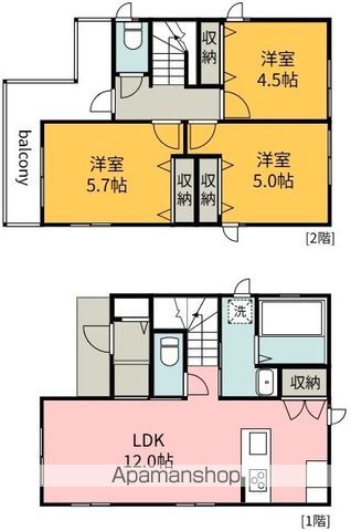 武蔵野線 北府中駅 徒歩24分 2階建 築8年の間取り写真