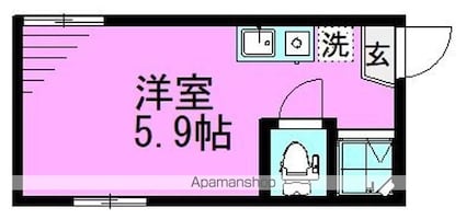 東京都杉並区阿佐谷南２丁目[1R/14.41m2]の間取図