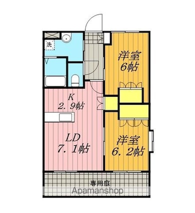 長野県下伊那郡松川町元大島[2LDK/51.66m2]の間取図