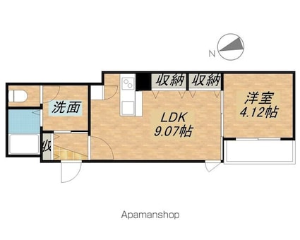 モアニ[1LDK/33.08m2]の間取図