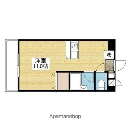 アルト雄郡　東棟[1R/22.9m2]の間取図
