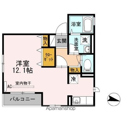 カーサフェリーチェ[1R/32.59m2]の間取図