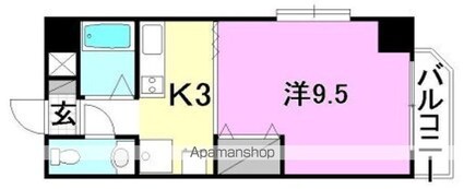 グリチネ・ウノ[1K/27.54m2]の間取図