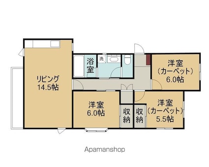 長野県長野市大字若槻東条[3LDK/73.38m2]の間取図