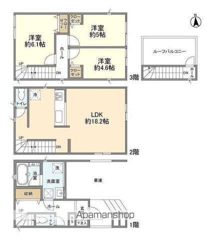 東京地下鉄東西線 南砂町駅 徒歩17分 3階建 築1年の間取り写真