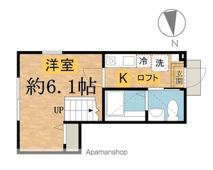 仮）シティハイツ大船町[1K/20.85m2]の間取図