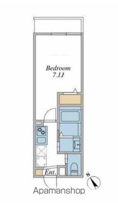 ウィンドテラスみどり台[1K/22.93m2]の間取図
