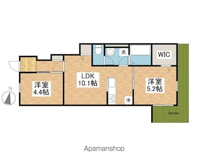 ＥＡＲＬ’Ｓ　ＣＯＵＲＴ西垣生[2LDK/48.9m2]の間取図
