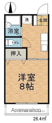エクセレント桐Ａ[1K/26.4m2]の間取図