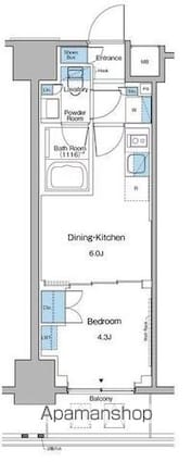 ルフォンプログレ上野マークス[1DK/25.5m2]の間取図