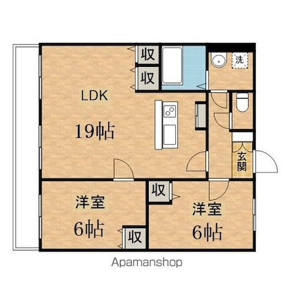 ペガサスコート[2LDK/67.23m2]の間取図