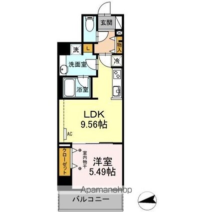 ルミエール品川橋[1LDK/40.32m2]の間取図