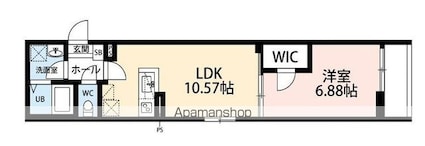 立川セイワレジデンスⅡ[1LDK/38.58m2]の間取図