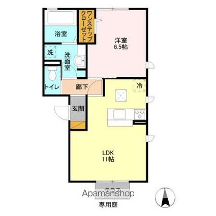 カーサ　グランデ[1LDK/44.21m2]の間取図