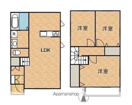 エスト那須塩原[3LDK/76.8m2]の間取図