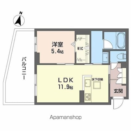 アイビー倉敷　Ｃ棟[1LDK/44.67m2]の間取図