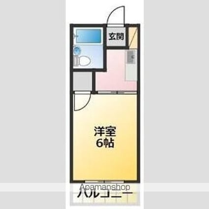 カーサソシアル[1R/17.3m2]の間取図
