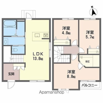トスカーナガーデン　Ａ棟[3LDK/81.14m2]の間取図