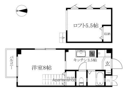セレナ湊町[1K/37m2]の間取図
