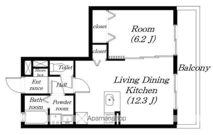 シャルマンフォートⅢ[1LDK/42.75m2]の間取図