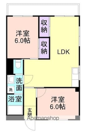 末吉ビル黒田[2LDK/57m2]の間取図