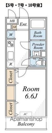 ガーデン　アステリア　西千葉[1K/26.08m2]の間取図
