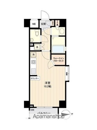 オーキッドレジデンス大泉学園[1K/28.85m2]の間取図