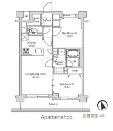 エミリブ鷺ノ宮[2LDK/50.55m2]の間取図