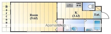 Ｔａｃ　Ｆｏｒｅｓｔ[1K/29.7m2]の間取図