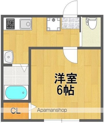 エルシャトー豊四季[1K/19.88m2]の間取図