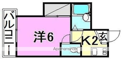 シェレナ衣山[1K/19m2]の間取図