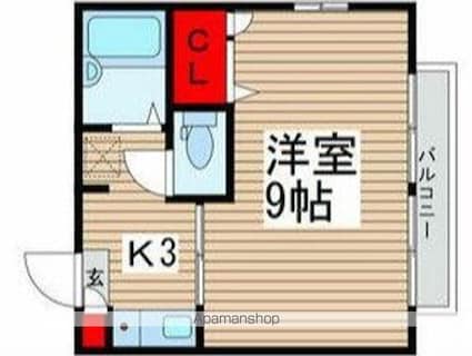 坂本コーポＡ棟[1K/24.2m2]の間取図