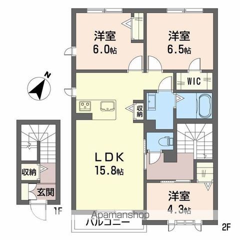 【和歌山市内原のアパートの間取り】