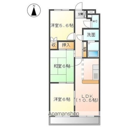 ピュアＩＮＮ２１[3LDK/61.05m2]の間取図