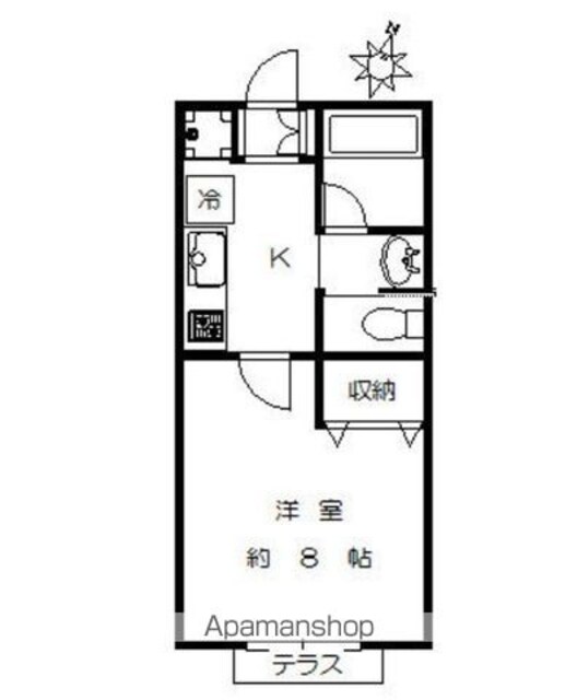 パーク上用賀[1DK/29.52m2]の間取図