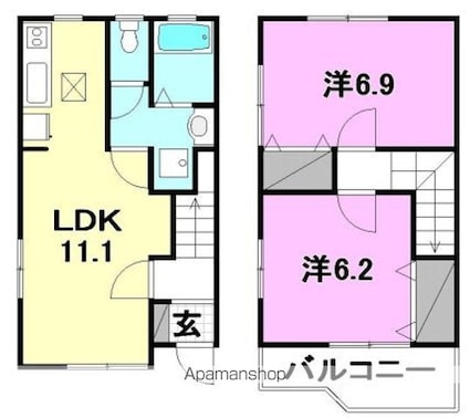 アベニール－Ｆ　Ⅱ[2LDK/57.13m2]の間取図