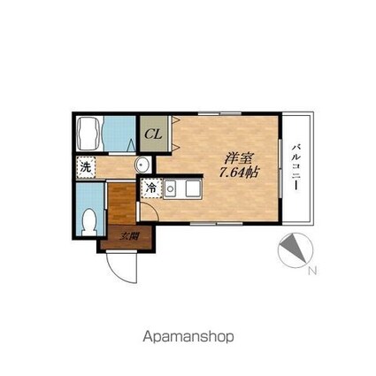 アミティエ南草津[1R/23.21m2]の間取図