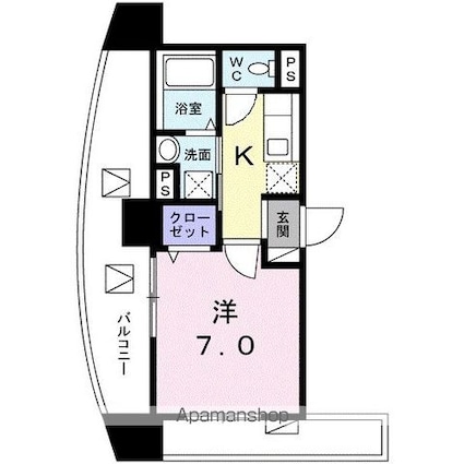 メゾン　ド　ルビアン[1K/26m2]の間取図