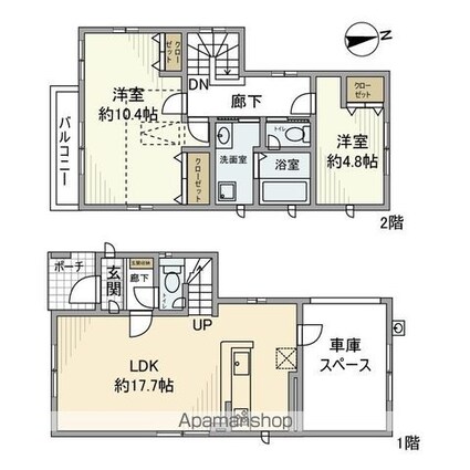 残堀戸建　[2LDK/81.97m2]の間取図