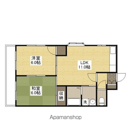 インテグラル海老園[2LDK/53.94m2]の間取図