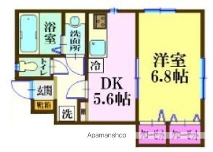 ナリトモ仁戸名Ｄ[1DK/33.8m2]の間取図