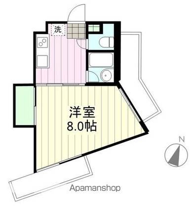 第三レジュエール[1K/26.18m2]の間取図